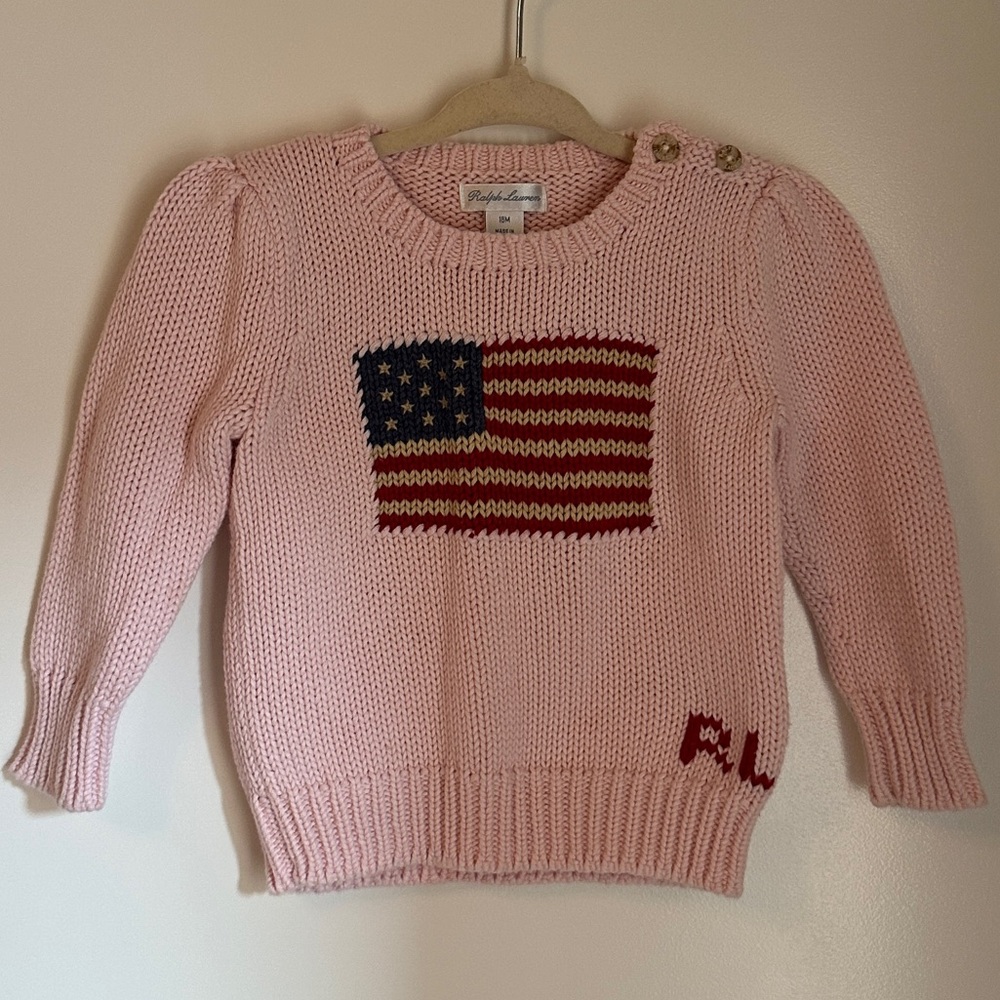 Ralph Lauren - Pink Flag Sweater - 18mo